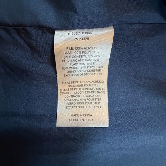 Pendleton Fuzzy Zip Jacket Shearling Fleece Sherpa Dark Blue Women’s Sz L - Picture 5 of 7